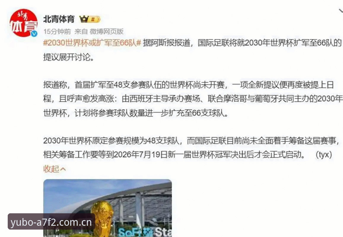 宇博官方网站 2030世界杯扩军操作教程:从66队提案看中国男足参赛机会